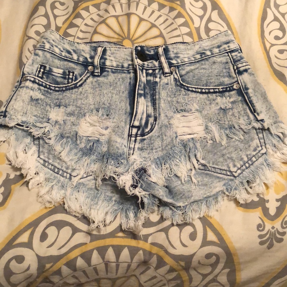 Pacsun denim distressed shorts